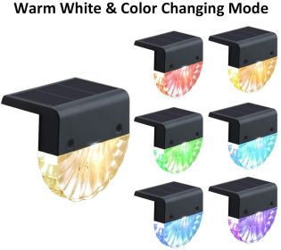 LED Acrylic Shell Solar RGB Color Warm White Stair Light Outdoor Garden Courtyard