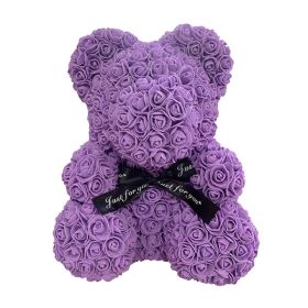 Rose Bear Box Mother's Gift For Mother Valentine's Day Gift - purple