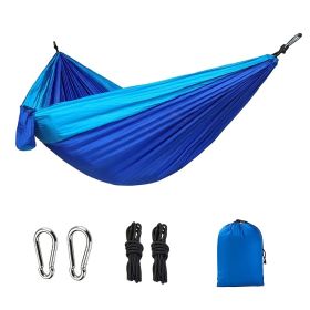 1pc Outdoor Camping Hammock; Portable Nylon Parachute Hammock 106*55in - 106*55in Light Blue And Gray