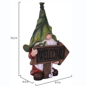 Cartoon Gnome Dwarf Statue Garden Lighting Waterproof Resin Figurines Solar Light Outdoor Lawn Courtyard Night Decorative Lamp - D