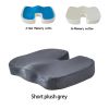 Gel Memory Foam U-shaped Seat Cushion Massage Car Office Chair for Long Sitting Coccyx Back Tailbone Pain Relief Gel Cushion Pad - Short plush grey -