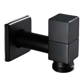 Black Rectangle Washing Machine Faucet Wall Mounted Basin Tap Kitchen Faucet Brass Single Cold Water Tap G 3/4" - Default