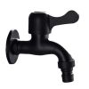 Black Washing Machine Faucet Wall Mounted Basin Tap Stainless Steel Single Cold Water Tap G1/2" - Default