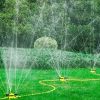 Garden Lawn Sprinkler Automatic 360 Rotating Adjustable Large Area Nursery Irrigation - Rotary Sprinkler + 6 Points Plastic 4 Joint Set