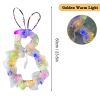 2023 New Easter Bunny Wreath DIY Folded Rattan Wreath Bunny Pendant Easter Decoration for Home Holiday Party Decoration Supplies - With Light B - CN