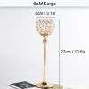 Crystal Candle Holder Pillar Gold/Silver Metal Tealight Candlestick Wedding Table Centerpiece Party Christmas Home Desktop Decor - Gold Large - CN