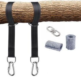 Camping  Suspension System Hammock Strap Set with Storage Bag - Black