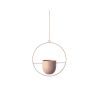 Metal Flower Pot Hanging Plant Holder Indoor Outdoor Home Decoration - Beige - Round