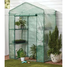 Walk-in Greenhouse ; PE Green Cover ; 2x4 ft - 56.30 x 28.20 x 76.80inch