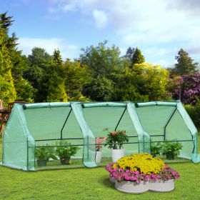 Outoodor mini greenhouse helps to protect plants opening conservatory;  three rooms; XH - Square-green