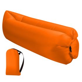 Inflatable Lounger Air Sofa Lazy Bed Sofa Portable Organizing Bag Water Resistant for Backyard Lakeside Beach Traveling Camping Picnics - Orange