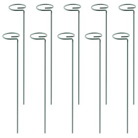 10Pcs Plant Support Stakes Garden Flower Single Stem Support Stake Iron Plant Cage Support Ring - 16in