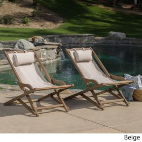 Northland Outdoor Wood and Canvas Sling Chair (Set of 2) - as Pic