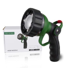 H2O WORKS Garden Hose Nozzle Thumb Control Heavy Duty Metal Water Nozzle with Adjustable Watering Patterns High Pressure Hose Nozzle Sprayer;  Pefect