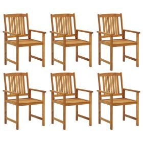 Patio Chairs 6 pcs Solid Acacia Wood - Brown