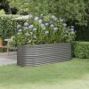 Garden Raised Bed Powder-coated Steel 88.2"x31.5"x26.8" Gray - Gray