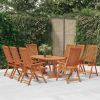 Folding Patio Chairs 8 pcs Solid Wood Eucalyptus - Brown