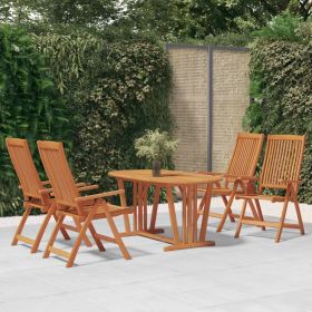 Folding Patio Chairs 4 pcs Solid Wood Eucalyptus - Brown