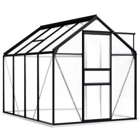 vidaXL Greenhouse with Base Frame Anthracite Aluminum 51.1 ftÂ¬â‰¤ - Anthracite