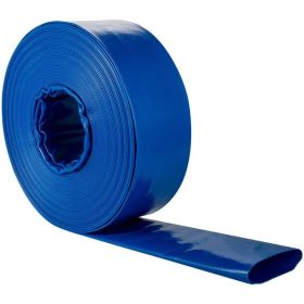 Swimming Pool Backwash Drain Hose PVC Fabric Flat Hose - Blue - 3" x 53'