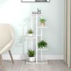 vidaXL 5-Floor Flower Stand 16.9"x8.7"x38.6" White Metal - White