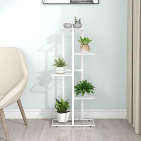 vidaXL 5-Floor Flower Stand 16.9"x8.7"x38.6" White Metal - White