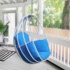 Aluminum Egg Chair; Hanging Swing Chair with Thickness Cushion for Indoor; Outdoor; Garden; Patio - Blue