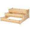 3 Tier Elevated Wooden Vegetable Garden Bed - as show