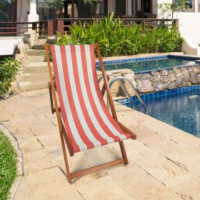 Outdoor/ beach /swimming pool /populus wood sling chair Orange Stripe color:Orange  - Orange