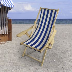 Outdoor Poplar Hanging Chair Wide Blue Stripes armrest with cup holder (Color: Dark Blue) - Blue Stripes