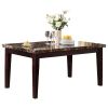 Espresso Finish Casual 1pc Dining Table Faux Marble Top Transitional Dining Room Furniture - Espresso