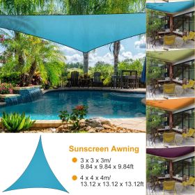 9.84ft Shade Sail Patio Cover Shade Canopy Camping Sail Awning Sail Sunscreen Shelter Triangle Cover - Blue