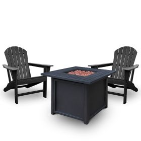 HDPE Adirondack Set with Fire Pit - Gas Fire Pit