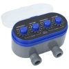 vidaXL Double Outlet Water Timer with Ball Valves - Blue