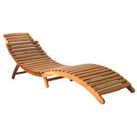 vidaXL Sun Lounger Solid Acacia Wood Brown - Brown