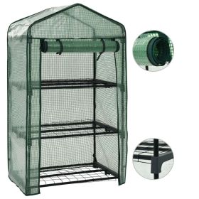 vidaXL 3-Tier Mini Greenhouse 27.2"x19.3"x49.2" - Green