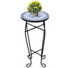 vidaXL Mosaic Side Table Plant Table Blue White - Blue