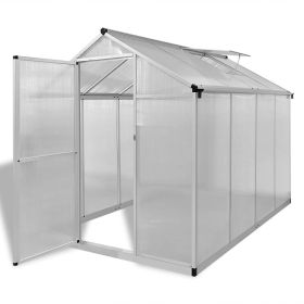 vidaXL Reinforced Aluminum Greenhouse with Base Frame 49.5ftÂ¬â‰¤ - Transparent