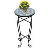 vidaXL Mosaic Side Table Plant Table Green White - Green