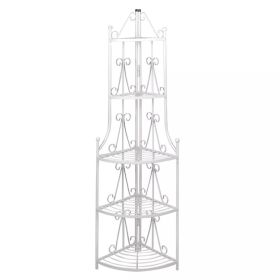 vidaXL Corner Plant Rack White 14.2"x23.6" - White