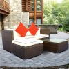 3 Piece Patio Sectional Wicker Rattan Outdoor Furniture Sofa Set - CRâˆšÃ ME