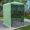 vidaXL Greenhouse with Shelves Steel 89.4"x87.8" - Green