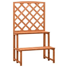 vidaXL Plant Stand with Trellis Orange 27.6"x16.5"x47.2" Solid Firwood - Orange