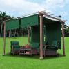 2pcs 15.5x4Ft Pergola Canopy Replacement Cover Green - green