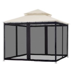 Gazebo Replacement Mosquito Netting 10*10Inch/Black - As Picture