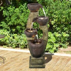 40inches Tall Modern Outdoor Fountain - Outdoor Garden Fountain with Contemporary Design for Garden, Patio Decor - 40inches