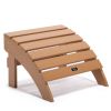 TALE Adirondack Ottoman Footstool All-Weather and Fade-Resistant Plastic Wood for Lawn Outdoor Patio Deck Garden Porch Lawn Furniture - Brown