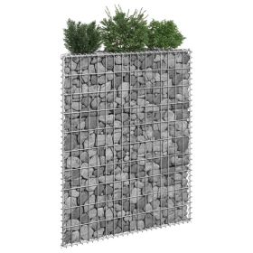 vidaXL Trapezium Gabion Raised Bed Galvanized Steel 31.5"x7.9"x39.4" - Silver