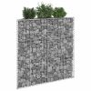 vidaXL Trapezium Gabion Raised Bed Galvanized Steel 39.4"x7.9"x39.4" - Silver