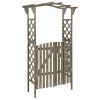 vidaXL Pergola with Gate 45.7"x15.7"x80.3" Gray Solid Firwood - Grey